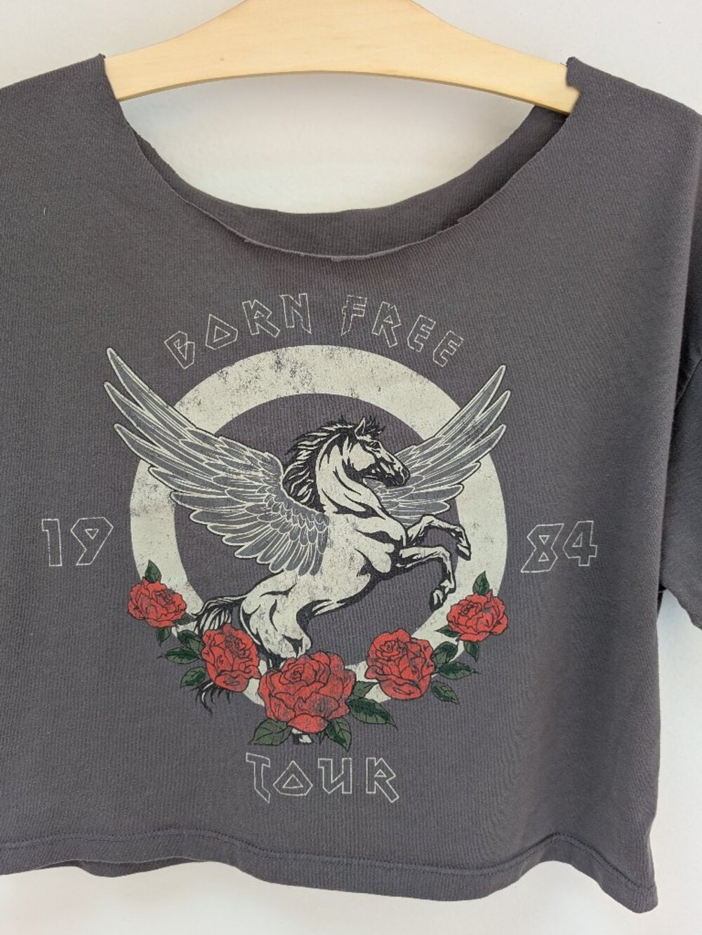 Born Free Hardcore Band Cropped Tour Shirt 1984 - Size Medium